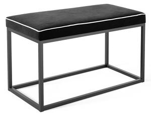 Čalouněná lavice s kovovým rámem 80 x 40 cm - Černá