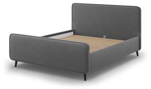 Tmavě šedá čalouněná dvoulůžková postel s roštem 180x200 cm Kaia - Micadoni Home