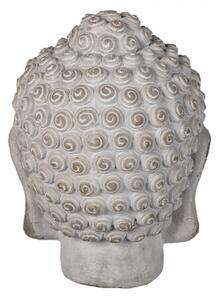 Dekorace šedá hlava Buddhy L – 17x17x24 cm