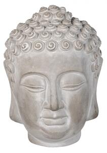 Dekorace šedá hlava Buddhy M – 15x15x19 cm