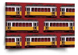 Sablio Obraz Lisabonské historické tramvaje Červený Pattern - 60x40 cm