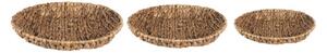 Set 3ks úložný kulatý košík / tác z vodního hyacintu – 40x6 / 35x6 / 30x6 cm