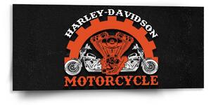 Sablio Obraz Harley-Davidson motor Černé pozadí - 110x50 cm