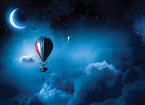 Malvis ® Tapeta Noční obloha s balónem Vel. (šířka x výška): 144 x 105 cm
