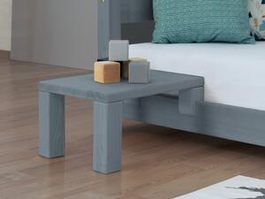 Noční stolek k laťkovým postelím NANOC Varianta: Bez přídavných nohou navíc, Zvolte barvu hranolů: Tmavě šedá, Zvolte barvu ploch: Tmavě šedá