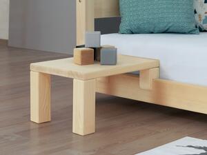 Noční stolek k laťkovým postelím NANOC Varianta: Bez přídavných nohou navíc, Zvolte barvu hranolů: Nelakovaná, Zvolte barvu ploch: Nelakovaná