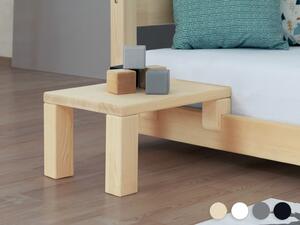 Benlemi Noční stolek k laťkovým postelím NANOC Varianta: Bez přídavných nohou navíc, Zvolte barvu hranolů: Nelakovaná, Zvolte barvu ploch: Tmavě šedá