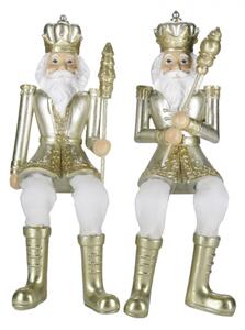 Vánoční dekorace Socha Louskáček Zlatý 6*6*12/21 cm – 6x6x12/21 cm