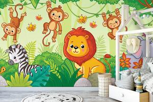 Malvis ® Dětská tapeta Zvířátka v džungli Vel. (šířka x výška): 288 x 200 cm