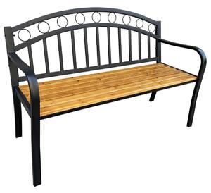 Ak furniture Zahradní lavička ARUM černá/jedlové dřevo