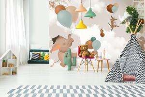 Malvis ® Dětská tapeta Zvířátka a balónky Vel. (šířka x výška): 144 x 105 cm