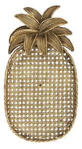 Zlatá antik servírovací mísa ve tvaru ananasu – 40x22x4 cm