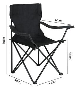 Ak furniture Sada 2 kempingových židlí ANTER černá