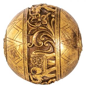 Zlatá antik dekorace koule s květy a slony – 10 cm