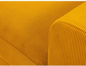 Oranžová rozkládací rohová manšestrová pohovka Kooko Home Jazz, levý roh