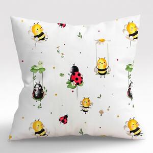 Ervi povlak na polštář bavlněný - včely a berušky