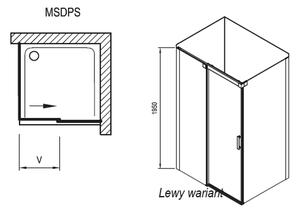 Ravak Matrix sprchový kout 100x80 cm obdélníkový hliník lesk/průhledné sklo 0WLA4C00Z1