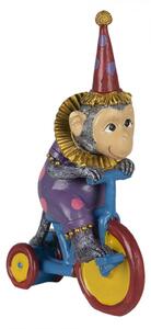 Dekorativní soška cirkusové opice na kole – 18x11x20 cm