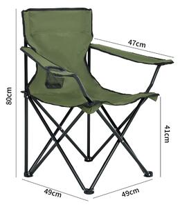 Ak furniture Sada 2 kempingových židlí ANTER zelená
