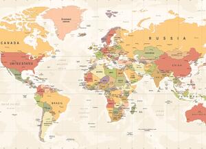Malvis ® Vliesová tapeta Mapa světa Vel. (šířka x výška): 144 x 105 cm