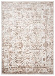 Makro Abra Moderní kusový koberec PORTLAND D058E Klasický bílý hnědý Rozměr: 80x150 cm