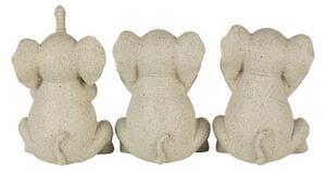 Dekorativní béžové sošky slonů – 19x6x10 cm