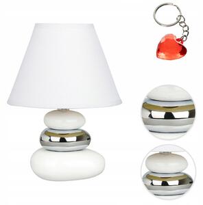 Stolní lampa noční kamínky do ložnice E14 keramická 25 cm SALEM Rabalux