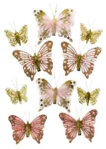 Motýlci se skřipcem 10 ks, růžové