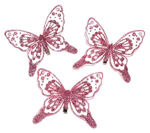 Motýlci se skřipcem 3 ks, růžové
