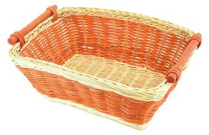 Košík ratanový oranžový/přírodní 28x18 cm