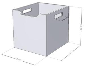 Benlemi Úložný dřevěný box BOKS s širokým výřezem Barva: Bílá/pololakovaná