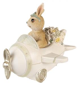 Velikonoční dekorace králík v letadle – 15x11x12 cm