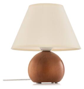Stolní lampa Gill, dřevo rustikální/stínidlo bílé