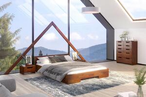 Luxusní postel Scando z borovicových hranolů, 180x200cm, ořech