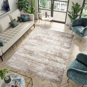 Makro Abra Moderní kusový koberec PORTLAND D163E hnědý bílý Rozměr: 80x150 cm