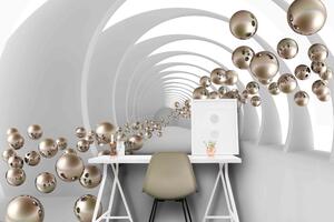 Malvis ® Tapeta 3D tunel s levitujícími perlami Vel. (šířka x výška): 144 x 105 cm