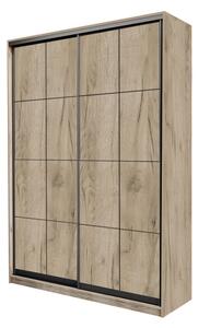 Skříň 2D Loft 1200x2400x600, 2 DTD Lines BL, Dub kraft šedý