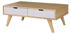 Drevko Konferenční stolek z masivu Malmo Povrchová úprava: D11 - Bezbarvý lak + Bílá