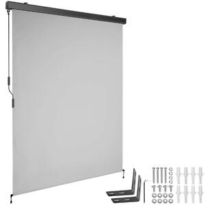 Tectake Svislá markýza Eloise se 2 nástěnnými držáky - 140 x 250 cm,světle šedá