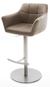 DELIFE Barová židle Yulo-Flex vintage taupe otočná výškově nastavitelná nerezová ocel