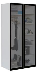 Skříň 2D 100 vitrína grafit BL, korpus bílý