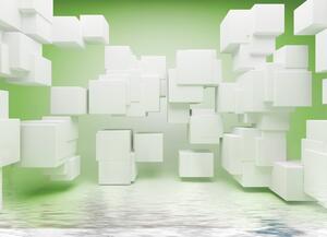 Malvis ® Tapeta 3D bílé krychle Vel. (šířka x výška): 144 x 105 cm