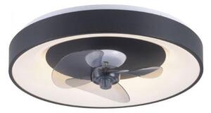 PAUL NEUHAUS JUST LIGHT LED stropní svítidlo s ventilátorem černé, časovač, stmívatelné paměťová funkce 2700-5000K