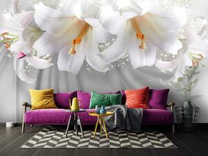 Malvis ® Tapeta 3D bílé lilie Vel. (šířka x výška): 288 x 200 cm