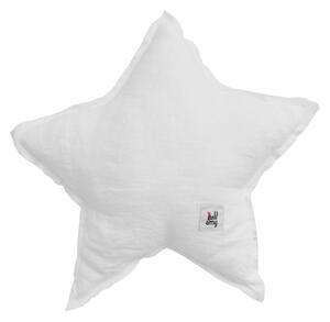 Bellamy Lněný dekorační polštář hvězda - bílý
