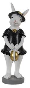 Dekorace králičí slečna v černých šatech s vajíčkem- 7*7*20 cm – 7x7x20 cm