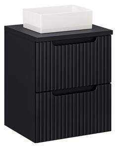 Koupelnová skříňka s umyvadlem a deskou NOVA Black DU50/2 | 50 cm
