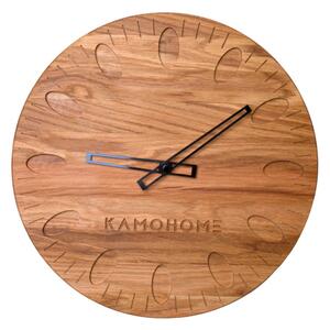 Kamohome Dřevěné nástěnné hodiny URSA Průměr hodin: 40 cm, Materiál: Dub