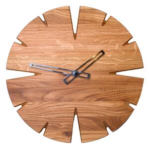 Kamohome Dřevěné nástěnné hodiny APUS Průměr hodin: 40 cm, Materiál: Dub