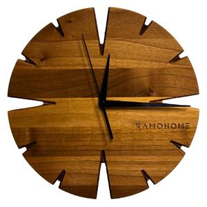 Kamohome Dřevěné nástěnné hodiny APUS Průměr hodin: 30 cm, Materiál: Ořech evropský